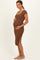 Cocoa Square Neck Side Slit Maternity Midi Dress