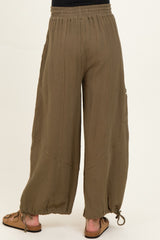 Olive Tie Hem Maternity Pants
