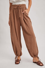 Latte Tie Hem Pants