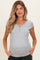Heather Grey Short Sleeve Maternity Henley Top