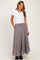 Brown Plaid Drawstring Tiered Maternity Midi Skirt