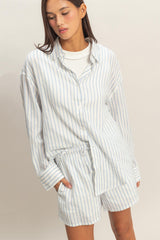 Blue Striped Button Down Shirt