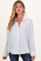 Blue Striped Button Down Maternity Shirt