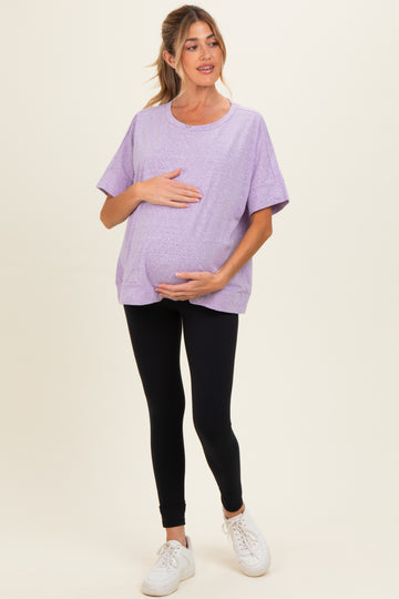 Lavender Oversized Maternity Short Sleeve Top