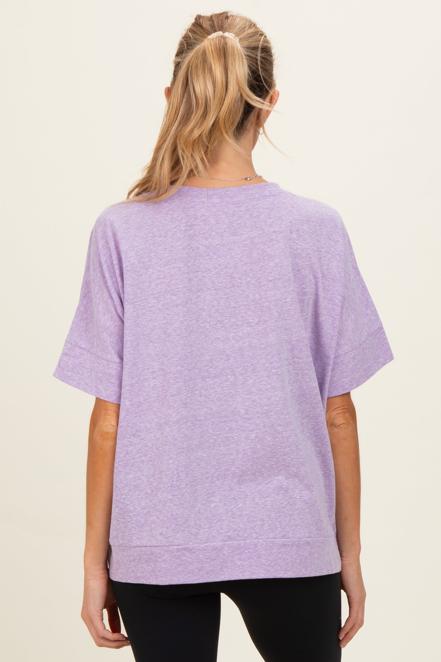 Lavender Oversized Maternity Short Sleeve Top