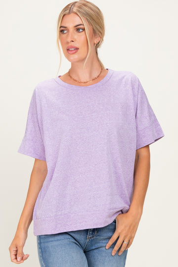 Lavender Oversized Short Sleeve Top