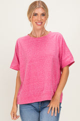 Fuchsia Oversized Short Sleeve Top