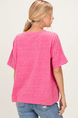 Fuchsia Oversized Short Sleeve Top