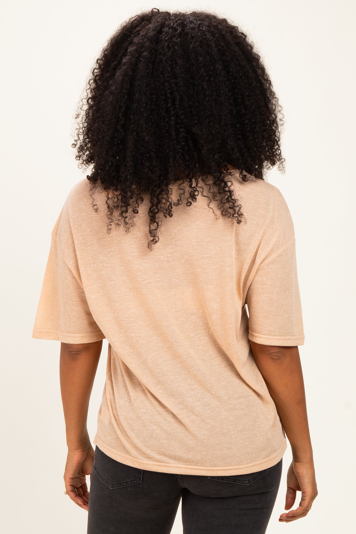 Latte Relaxed Fit Short Sleeve Top