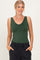 Army Green Sleeveless Fitted Tank Top