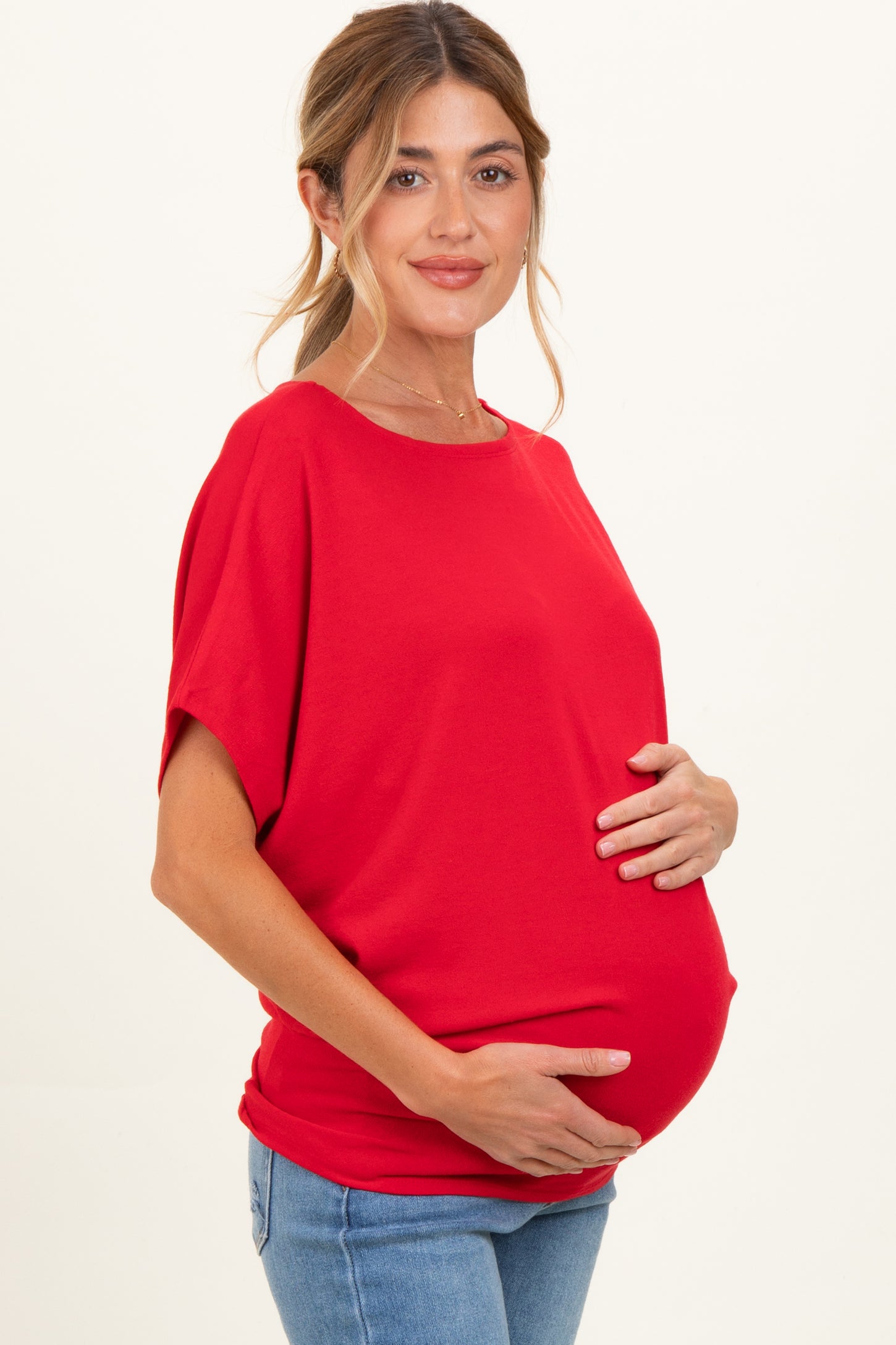 Ruby Dolman Sleeve Boat Neck Maternity Top