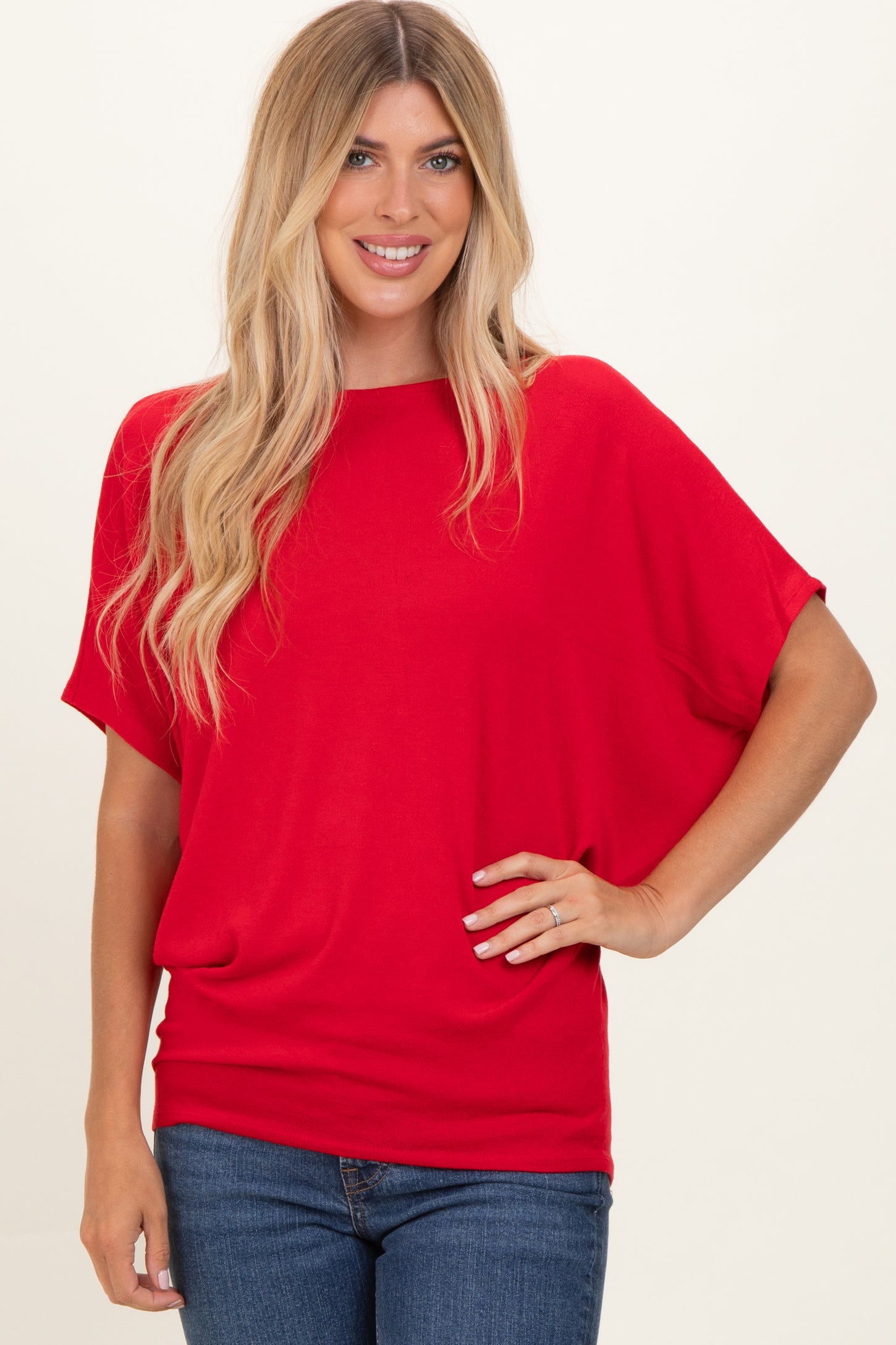 Ruby Dolman Sleeve Boat Neck Maternity Top