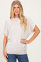 Sand Beige Dolman Sleeve Boat Neck Top