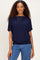 Navy Dolman Sleeve Boat Neck Top