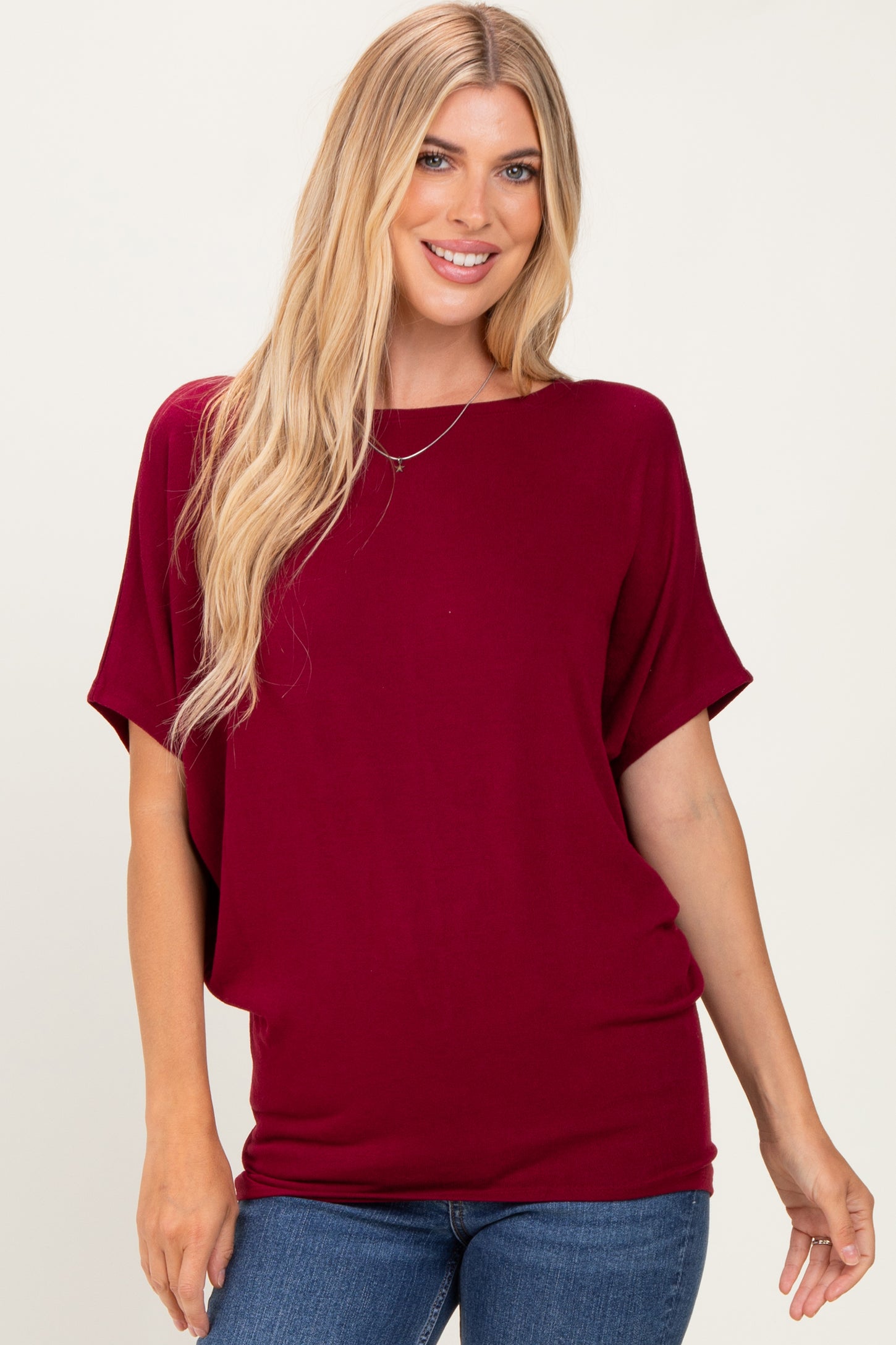 Cabernet Dolman Sleeve Boat Neck Top