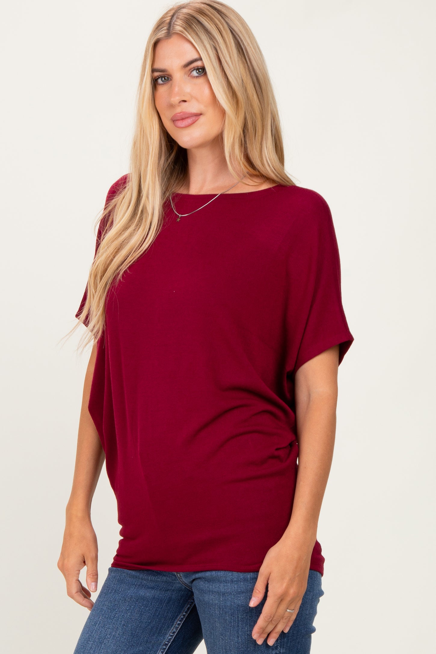 Cabernet Dolman Sleeve Boat Neck Top