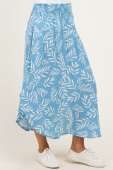 Light Blue Printed Smocked Waistband Skirt