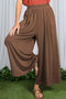 Brown Cropped Wide Leg Pants