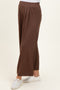Brown Cropped Wide Leg Maternity Pants