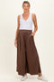 Brown Cropped Wide Leg Maternity Pants