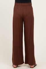 Brown Drawstring Waistband Maternity Pants