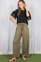 Olive Drawstring Waistband Pants