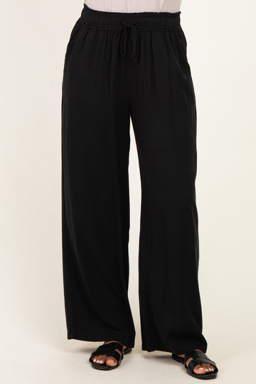 Black Drawstring Waistband Pants