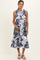 Navy Floral Belted Sleeveless Maternity Shirt Dress