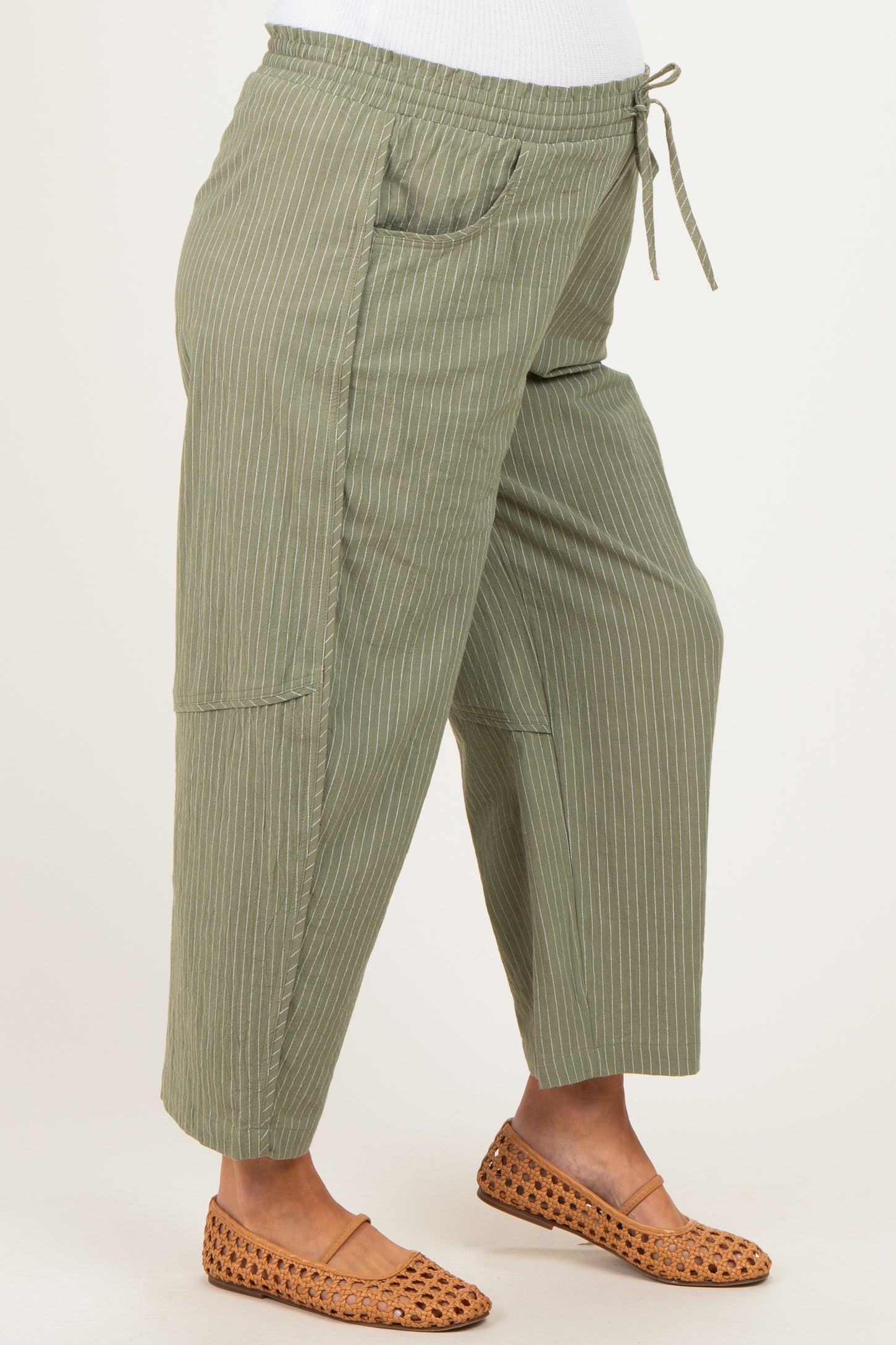 Sage Textured Maternity Pants