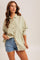 Sage Oversized Striped Button Down Long Sleeve Maternity Shirt