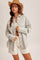 Blue Oversized Striped Button Down Long Sleeve Maternity Shirt