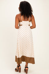 Natural Polka Dot Maxi Dress