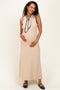 Oatmeal Bow Knit Maternity Maxi Dress