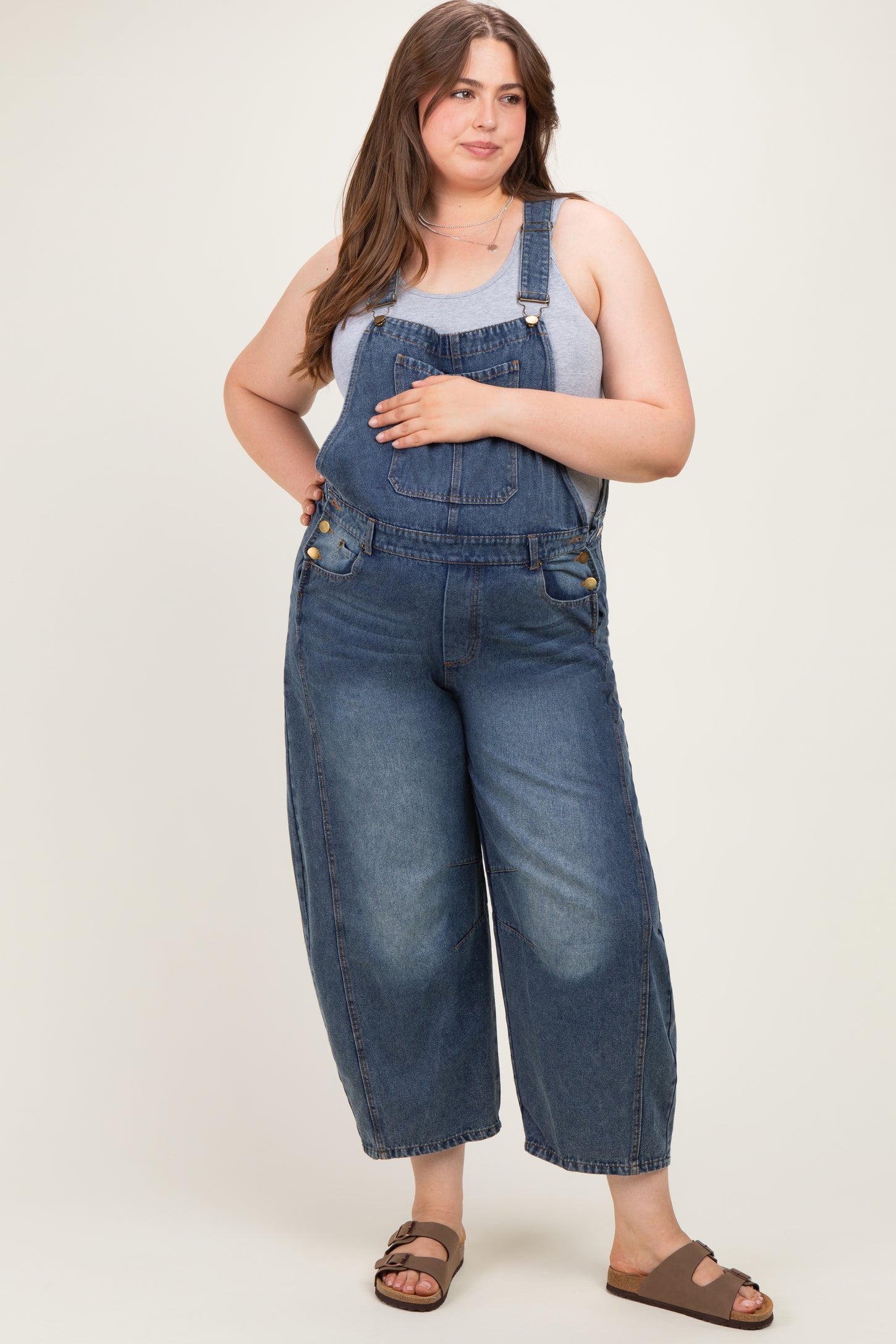 Denim Vintage Wash Plus Maternity Overall