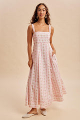 Pink Peony Floral Maxi Dress