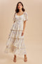 Lemon Floral Flounce Tiered Maxi Dress