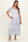 Periwinkle Floral Flounce Tiered Maternity Maxi Dress