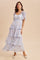 Periwinkle Floral Flounce Tiered Maxi Dress
