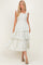 Ivory Floral Smocked Flowy Tier Midi Dress