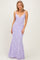 Lavender Floral Sleeveless V-Neck Maxi Dress
