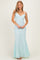 Mint Floral Sleeveless V-Neck Maxi Dress