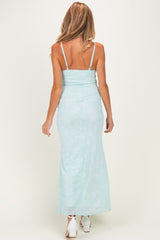 Mint Floral Sleeveless V-Neck Maternity Maxi Dress