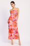Multi Floral One Shoulder Ruched Dress