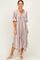 White Multi Printed Deep V-Neck Maxi Dress