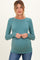 Forest Green Ribbed Scoop Neck Long Sleeve Maternity Top