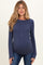 Navy Ribbed Scoop Neck Long Sleeve Maternity Top