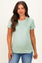 Mint Basic Crew Neck Maternity Tee
