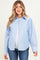 Blue Striped Long Sleeve Button Down Maternity Shirt
