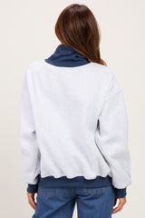 Grey Colorblock Cowl Neck Sweatshirt