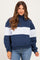 Navy Colorblock Quarter Zip Maternity Sweatshirt